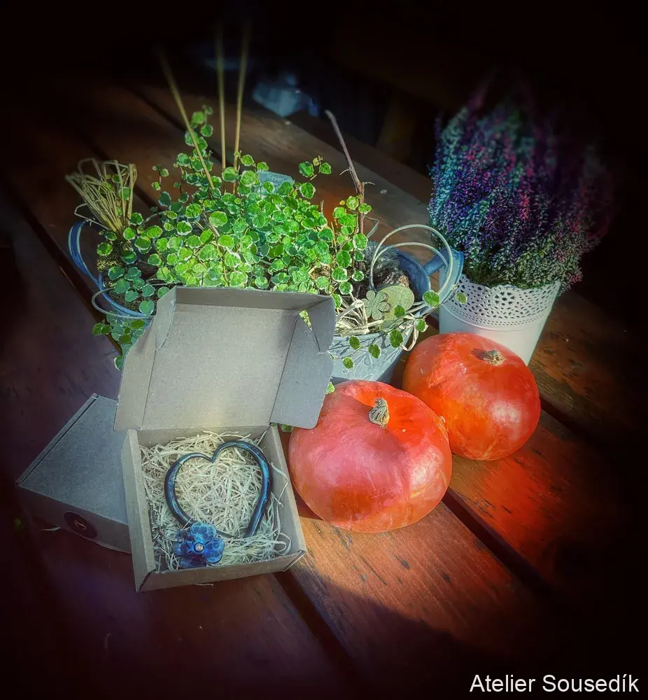 Malá krabička - srdce z lásky, klíčenka čtyřlístek